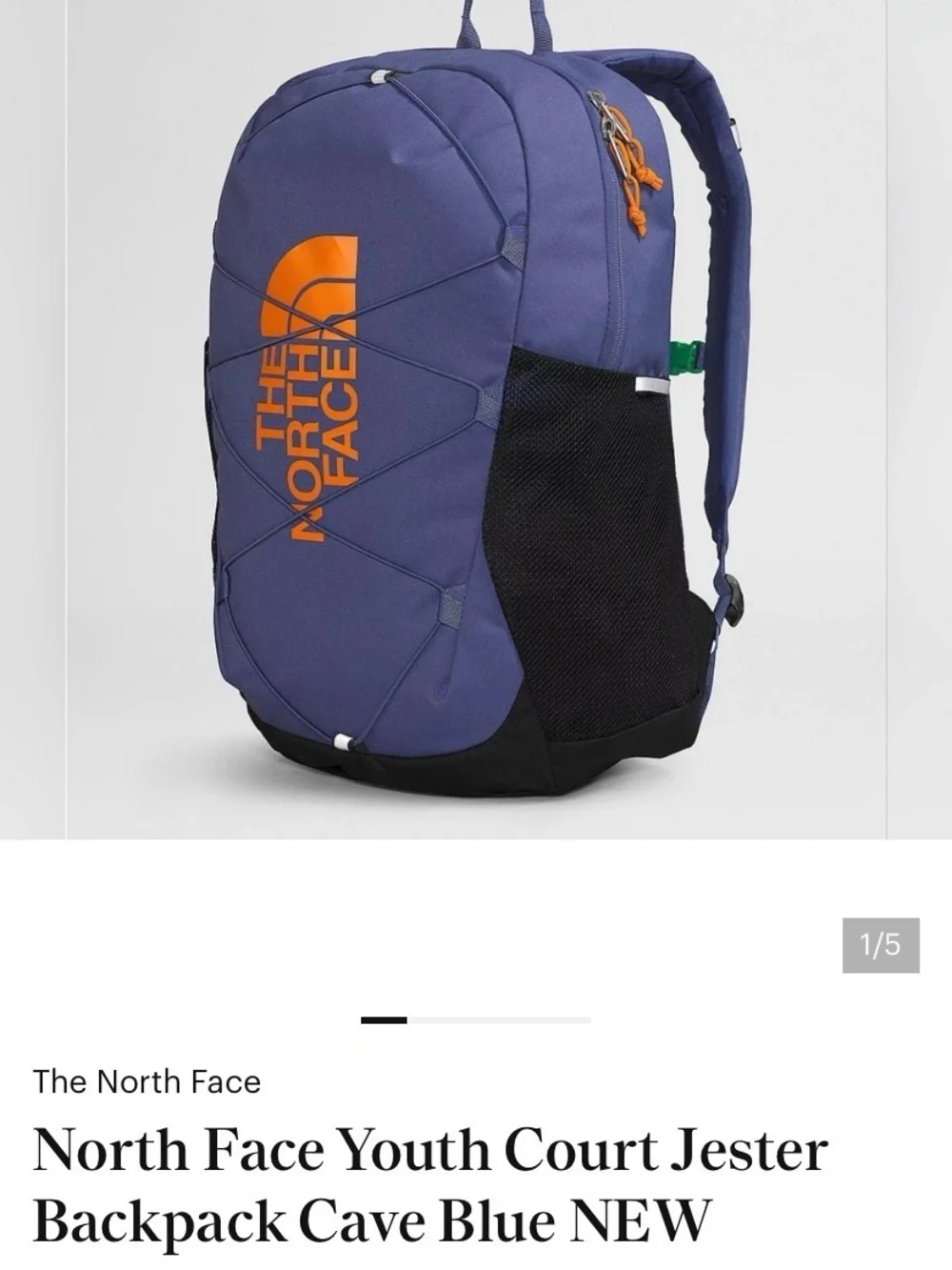 The North Face youth court Jester Backpack purple and black